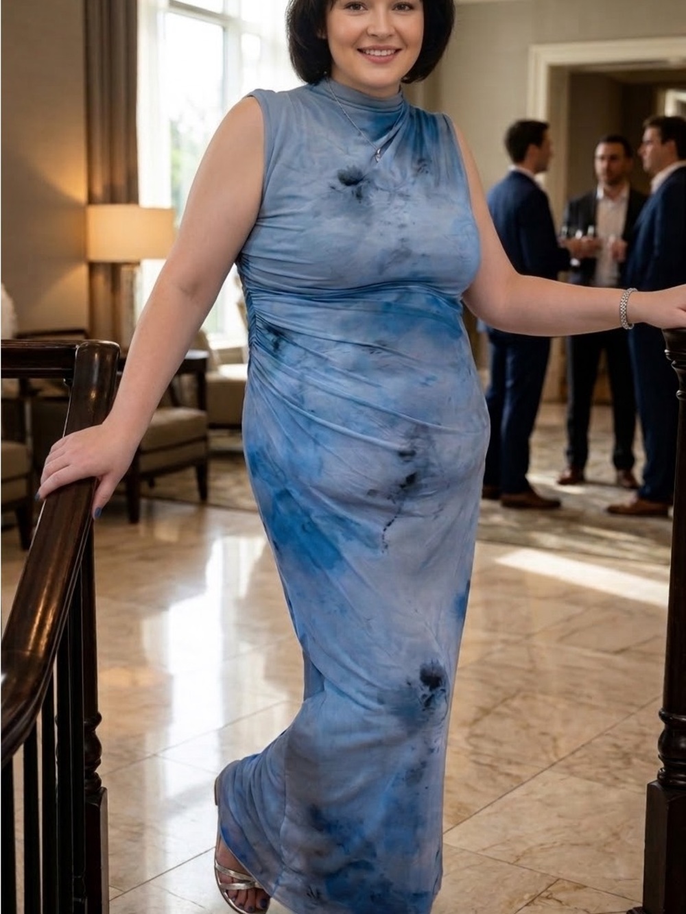 Zara Tulle Blue Sleeveless Dress
